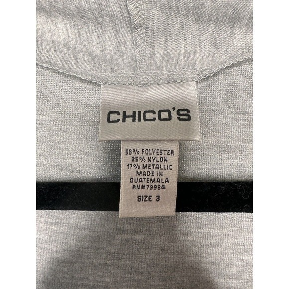 Chico’s Lightweight Silver 3 US XL Open Cardigan Sweater Duster - Picture 6 of 16